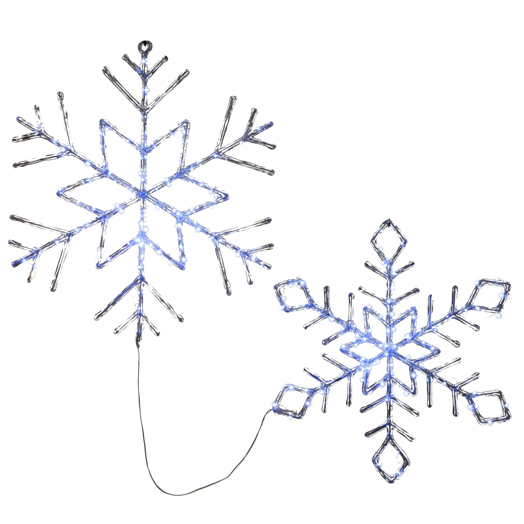 LED Ice Crystal Snowflakes Set